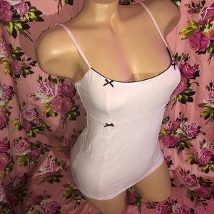 Betsey Johnson pinup cami tank top black bows NWT